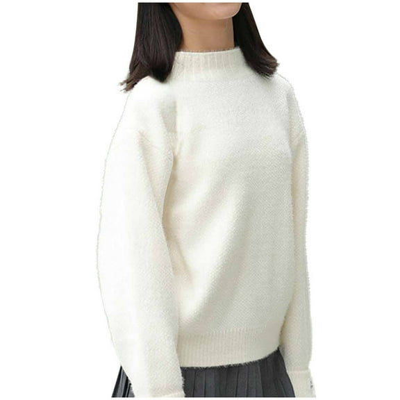 HAiming Children's Boys Girls Long Sleeve Sweater Fall Winter Casual Crewneck Knit Thickened Pullover Jumper Tops