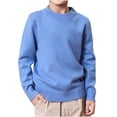 thumbnail image 1 of HAiming Children's Boys Girls Sweaters Fall Winter Long Sleeve Crewneck Pullover Shirt Trendy Solid Color Thicken Tops, 1 of 4
