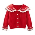 thumbnail image 1 of HAiming Children's Girls Cardigan Sweaters Fashion Long Sleeve Lapel Knitted Button down Casual Jacket Loose Outwear, 1 of 3