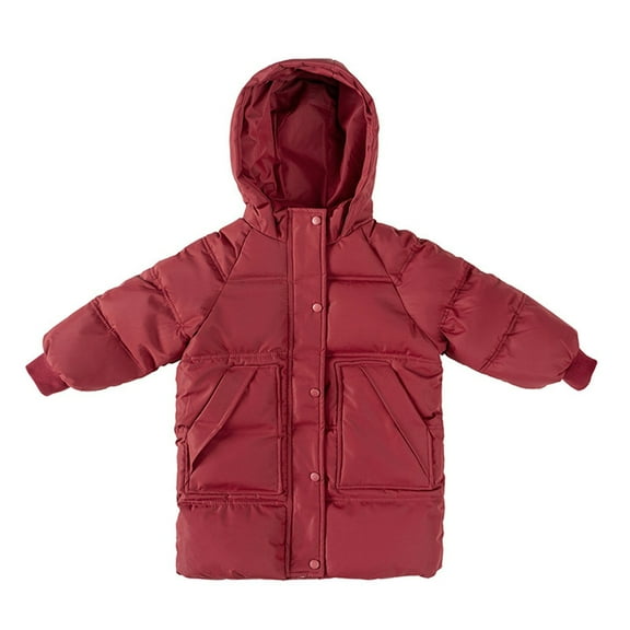 HAiming Children's Girls Winter Puffer Jackets Long Sleeve Zipper Hooded down Coat Casual Padded Thicken Warm Outwear