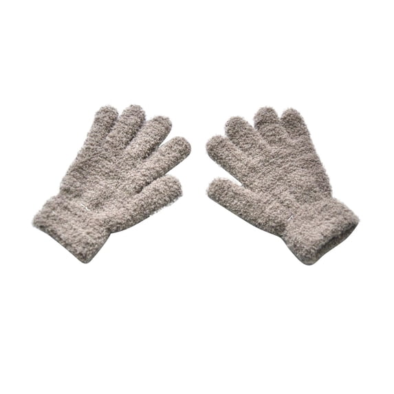 HAiming Children's Winter Warm Gloves Cotton Thickened Thermal Fleece Stretchy Solid Color Mittens for Girls
