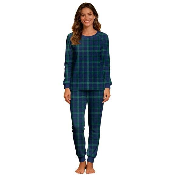 HAiming Chrisrmas Pajama Sets for Women Plaid Sleepwear Pullover Long Sleeve Tops Casaul 2 Piece Outfit Nightwear