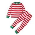 thumbnail image 1 of HAiming Christmas Cotton Striped 2PCS Sets for Boys Girls Long Sleeve Round Neck Sweatshirt and Sweatpants Kids Outfits, 1 of 9