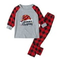 thumbnail image 1 of HAiming Christmas Matching Pajamas for Family Plaid Printed Long Sleeve Crewneck Tops Pants Sleepwear Pjs Set Homewear, 1 of 7