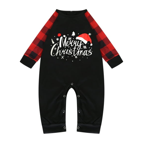 HAiming Christmas Pajamas for Family Holiday Pjs Printed Long Sleeved Crewneck Tops and Pants Matching Sets Sleepwear