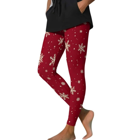 HAiming Christmas Print Leggings Yogy Pants for Women High Waisted Comfortable Stretchy Sports Trouser
