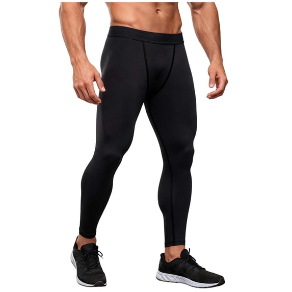 HAiming Men's Leggings Tights Solid Color Sports Athletic Workout Pants Summer Fall Yoga Running Ankle Pants