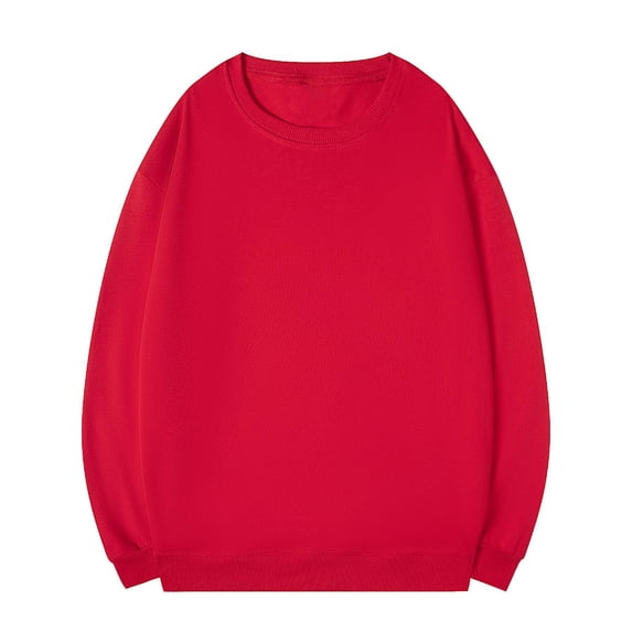 HAiming Cotton Shirts for Men Casual Long Sleeve Crewneck Loose Tops Fashion Oversized Basic Sweatshirt