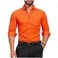 thumbnail image 1 of HAiming Dress Shirt for Men Solid Color Lepal Collar Button down Long Sleeve Causual Formal Business Tops, 1 of 6
