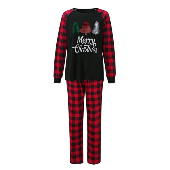 HAiming Family Pajamas Matching Sets Christmas Printed Long Sleeve Tops Pants Xmas Holiday 2 Piece Outfits Sleepwear