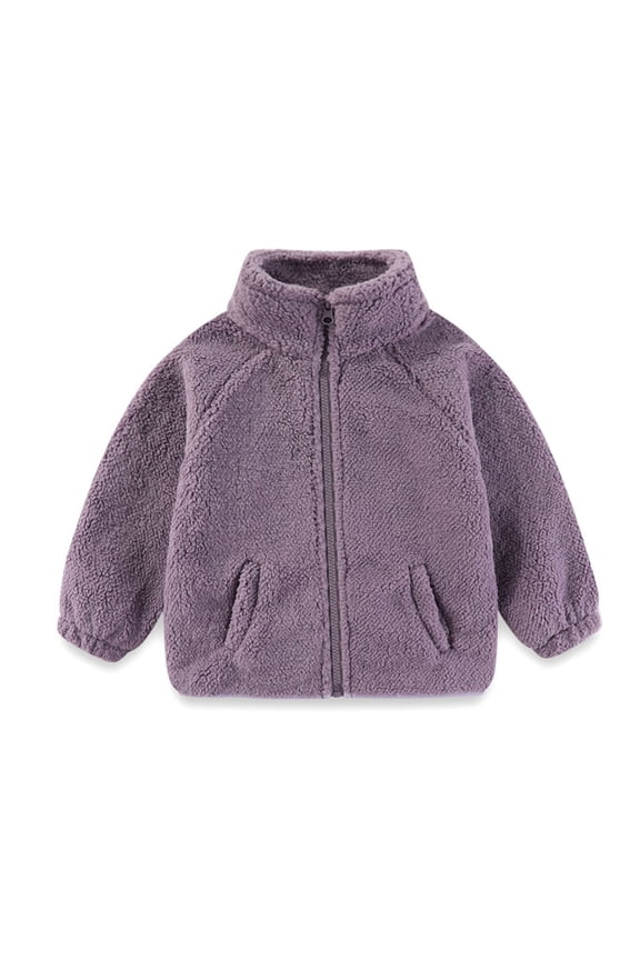 Fleece Jackets for Kids Long Sleeve Full Zip Warm Thermal Jackets Winter Vacation Workout Tops with Pockets
