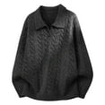 thumbnail image 1 of HAiming Fleece Lined Thermal Sweaters for Men Casual Cable Ribbed Knitted Long Sleeve Pullover Lepal Collar Tops, 1 of 8