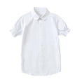 thumbnail image 1 of HAiming Girls Button down Shirts Short Sleeve Collared School Blouses Comfy Classic Uniforms Tee Summer Vacation Going out Kids Tops, 1 of 9