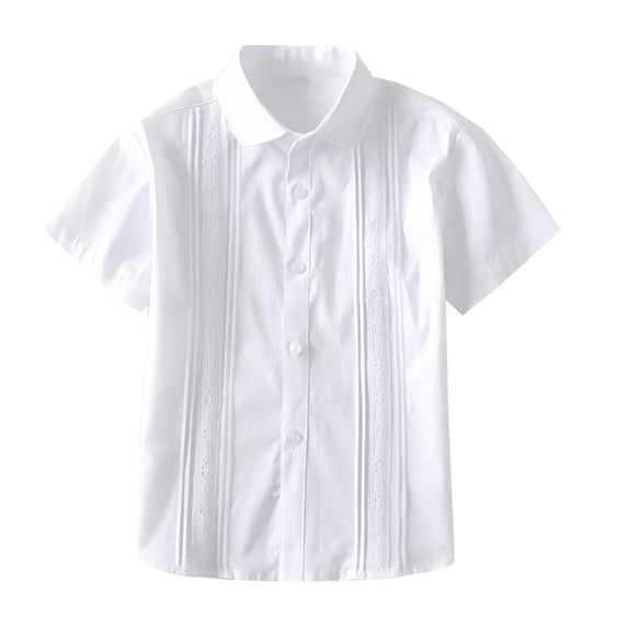 HAiming Girls Button down Shirts Short Sleeve Collared School Blouses Comfy Classic Uniforms Tee Summer Vacation Going out Kids Tops