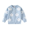 thumbnail image 1 of HAiming Girls Cardigan Jacket Long Sleeve Button Open Front Flower Graphic Sweater Toddler Kids Knit School Uniforms, 1 of 9