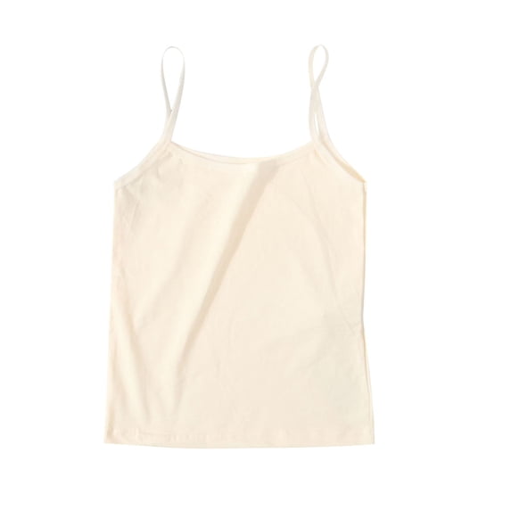 HAiming Girls Cotton Spaghetti Strap Tank Tops Lightweight Soft Comfy Basic Solid Color Undershirts