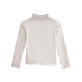 thumbnail image 1 of HAiming Girls Cotton T-Shirt Tops Long Sleeve Slim Velvet Lightweight High Collar Lettuce Neck Base Layer Tees, 1 of 5
