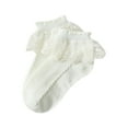 thumbnail image 1 of HAiming Girls Crew Socks Cute Lace Ruffle Frilly Casual Solid Color Soft Cozy Dress Dance Ankle Sock, 1 of 6