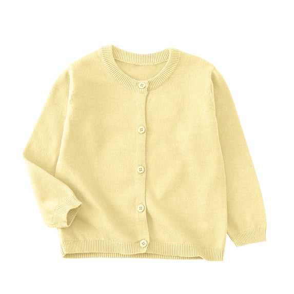 HAiming Girls Cute Cardigan Long Sleeve Button down Solid Color Comfy Scoop Neck Sweater Fall Winter Going out Tops