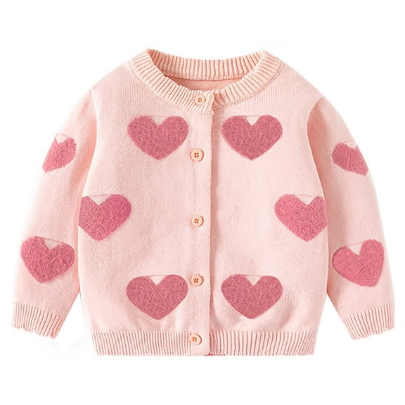 HAiming Girls Cute Graphic Knitted Sweaters Open Front Long Sleeve Crewneck Button down Cardigan Coat Clothes