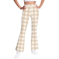 thumbnail image 1 of HAiming Girls Fleece Lined Flare Pants Plaid Casual Winter Warm Cute Warm Fall Trendy Trousers Clothes, 1 of 6