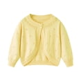 thumbnail image 1 of HAiming Girls Knit Cotton Cropped Cardigan Kids Long Sleeve Open Front Shrug Sweater with Button Closure, 1 of 5