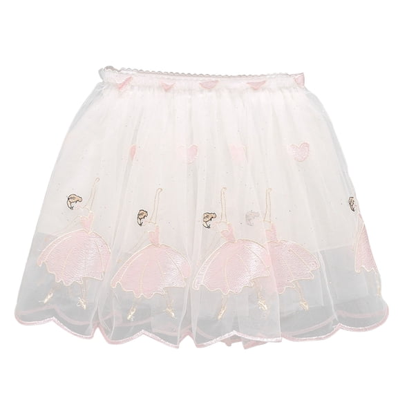 HAiming Girls Layered Tulle Skirts Princess Dress Elastic Waist Layered Mesh Lace Tiered Skirt Birthday Party Outfits
