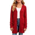 thumbnail image 1 of HAiming Girls Long Cardigan Long Sleeve Button down Comfy Casual Sweaters with Pockets Fall Winter Going out Coats, 1 of 5