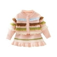 thumbnail image 1 of HAiming Girls Long Sleeve Round Neck Knitted Fringe Cardigan and Skirt 2PCS Set Kids Fall Sweater Outfits, 1 of 3
