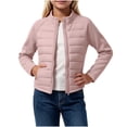 thumbnail image 1 of HAiming Girls Padded Jackets Long Sleeve Slim Full Zip Warm Quilted Jackets Fall Winter Outdoors Jackets with Pockets, 1 of 8