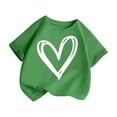 thumbnail image 1 of HAiming Girls Summer T Shirts Short Sleeve Printed Cute Trendy Tee Vacation Workout Kids Tops Solid Color Casual Scoop Neck Blouses, 1 of 5