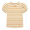 thumbnail image 1 of HAiming Girls Summer Tops Striped Short Sleeve Color Block Loose Casual Trendy T Shirts Scoop Neck Blouses Vacation Workout Kids Tops, 1 of 8
