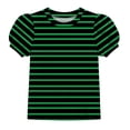 thumbnail image 1 of HAiming Girls Summer Tops Striped Short Sleeve Color Block Loose Casual Trendy T Shirts Scoop Neck Blouses Vacation Workout Kids Tops, 1 of 8