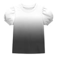 thumbnail image 1 of HAiming Girls T Shirts Color Block Short Sleeve Tee Summer Vacation Going out Kids Tops Scoop Neck Loose Casual Trendy Blouses, 1 of 8