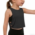 thumbnail image 1 of HAiming Girls Tank Tops Lightweight Breathable Cropped Tee Loose Scoop Neck Solid Color Casual Trendy Shirts Summer Vacation Workout Tops, 1 of 9