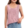 thumbnail image 1 of HAiming Girls Tank Tops Sleeveless Sparkle T Shirts Loose Casual Scoop Neck Trendy Blouse Summer Vacation Party Going out Tee, 1 of 8