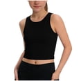 thumbnail image 1 of HAiming Girls Tank Tops Summer Sleeveless Cropped Slim Casual Shirts Gym Solid Color Round Neck Classic Tee Vacation Workout Kids Tops, 1 of 7