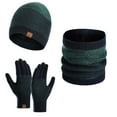thumbnail image 1 of HAiming Hat Scarf Touchscreen Gloves 3PCS Set for Men Neck Warmer with Warm Thermal Knit Fleece Lined, 1 of 7
