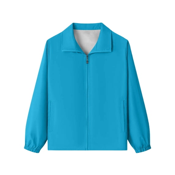 HAiming Kids Athletic Jacket Long Sleeve Lightweight Zipper Collared Outdoor Jacket Summer Fall Casual Workout Jacket