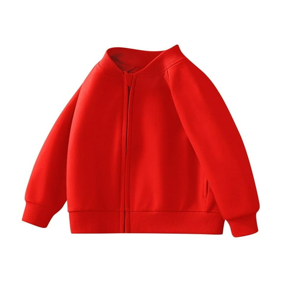 HAiming Kids Boy Girl Zip up Jackets Fall Solid Color Long Sleeve Sweatshirts Children Casual Cardigan Sport Outerwear