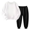 thumbnail image 1 of HAiming Kids Boys Girls 2 Piece Tracksuits Set Long Sleeve Crewneck Sweatshirts Sweatpants Casual Thicken Warm Outfits, 1 of 7
