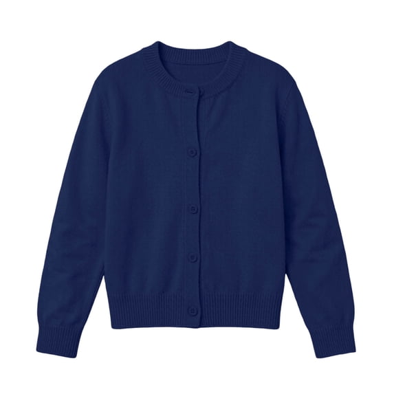 HAiming Kids Cardigan Button down Shirts Long Sleeve Comfy Loose Casual Solid Color Scoop Neck Blouses Vacation Outwear Tops