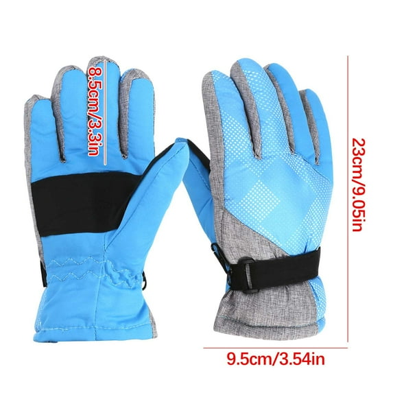 HAiming Kids Cotton Snow Ski Gloves Color Block Winter Warm Cold Weather for Hiking Camping Cycling Outdoor Sports