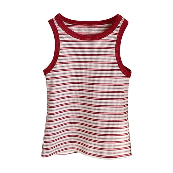 HAiming Kids Cotton Striped Tank Top Girls Summer Clothes Cute Sleeveless Casual Loose Soft Lightweight Shirts