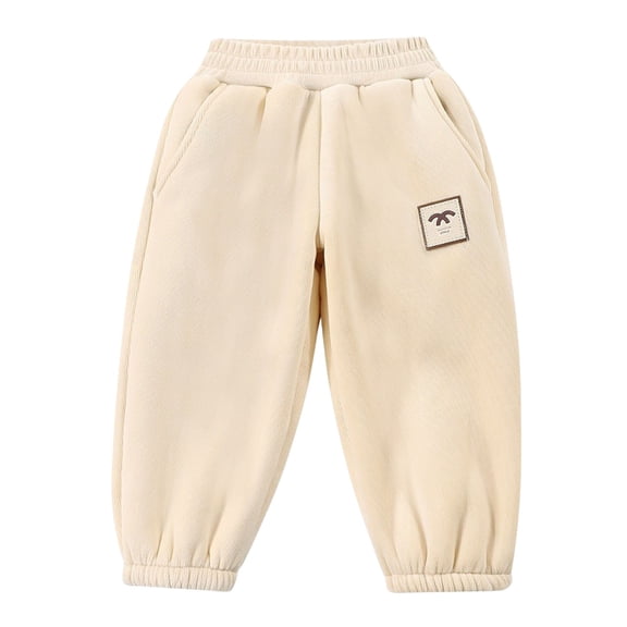 HAiming Kids' Fleece Lined Cotton Sweatpants Outerwear Casual with Cuffed Legs Sweat Wicking Pants