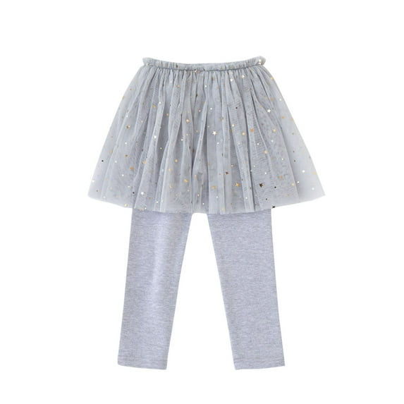 HAiming Kids Girl Footless Leggings with Ruffle Twinkle Star Skirt Stretchy Cotton Pantskirt Trendy Clothes
