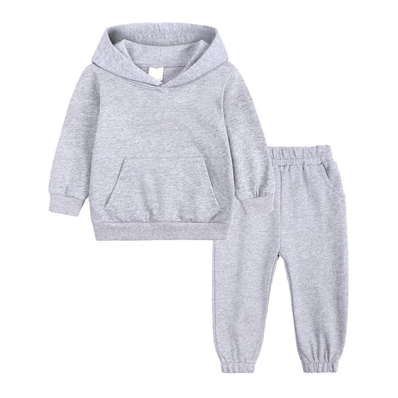 HAiming Kids Girls Boys 2 Piece Tracksuit Athletic Sweatsuits Long Sleeve Hooded Sweatshirt Jogger Sweatpants Sets
