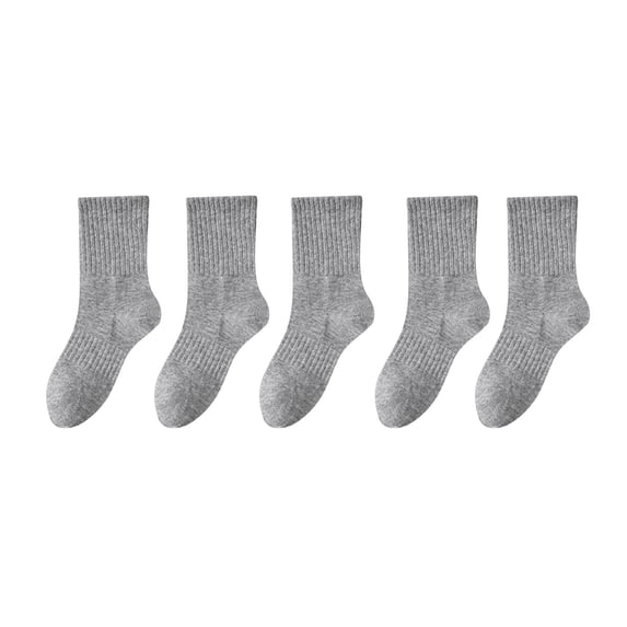 HAiming Kids Girls Boys Crew Socks Solid Color Athletic Sport Basketball Soft Breathable Socks 5 Pairs