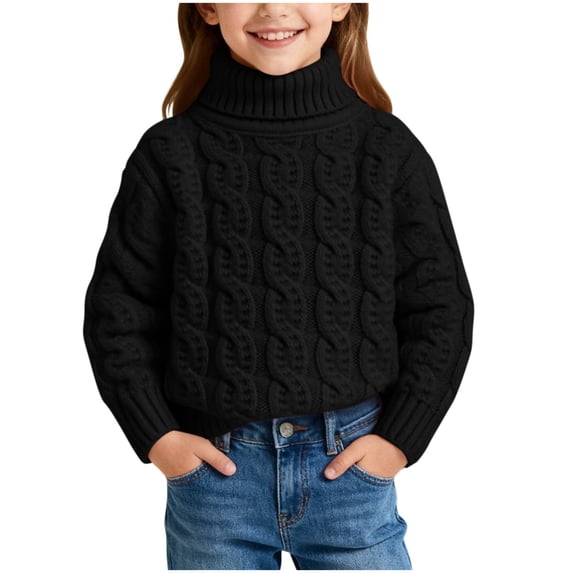 HAiming Kids Knitted Sweaters Long Sleeve Solid Color Casual Turtleneck Pullover Shirts Fall Winter Going out Sweater