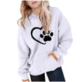 thumbnail image 1 of HAiming Kids Pullover Sweatshirts Printed Long Sleeve Hooded Loose Casual Shirts Fall Winter Workout Tops with Pockets, 1 of 7